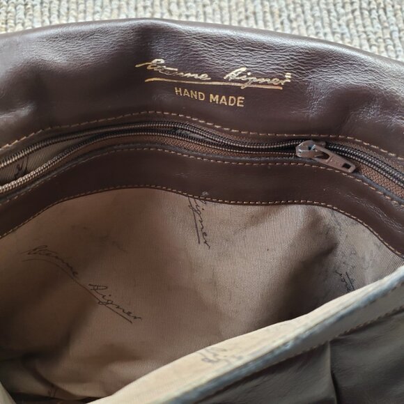 Vintage Etienne Aigner Brown Leather Handbag Purse - Picture 10 of 13